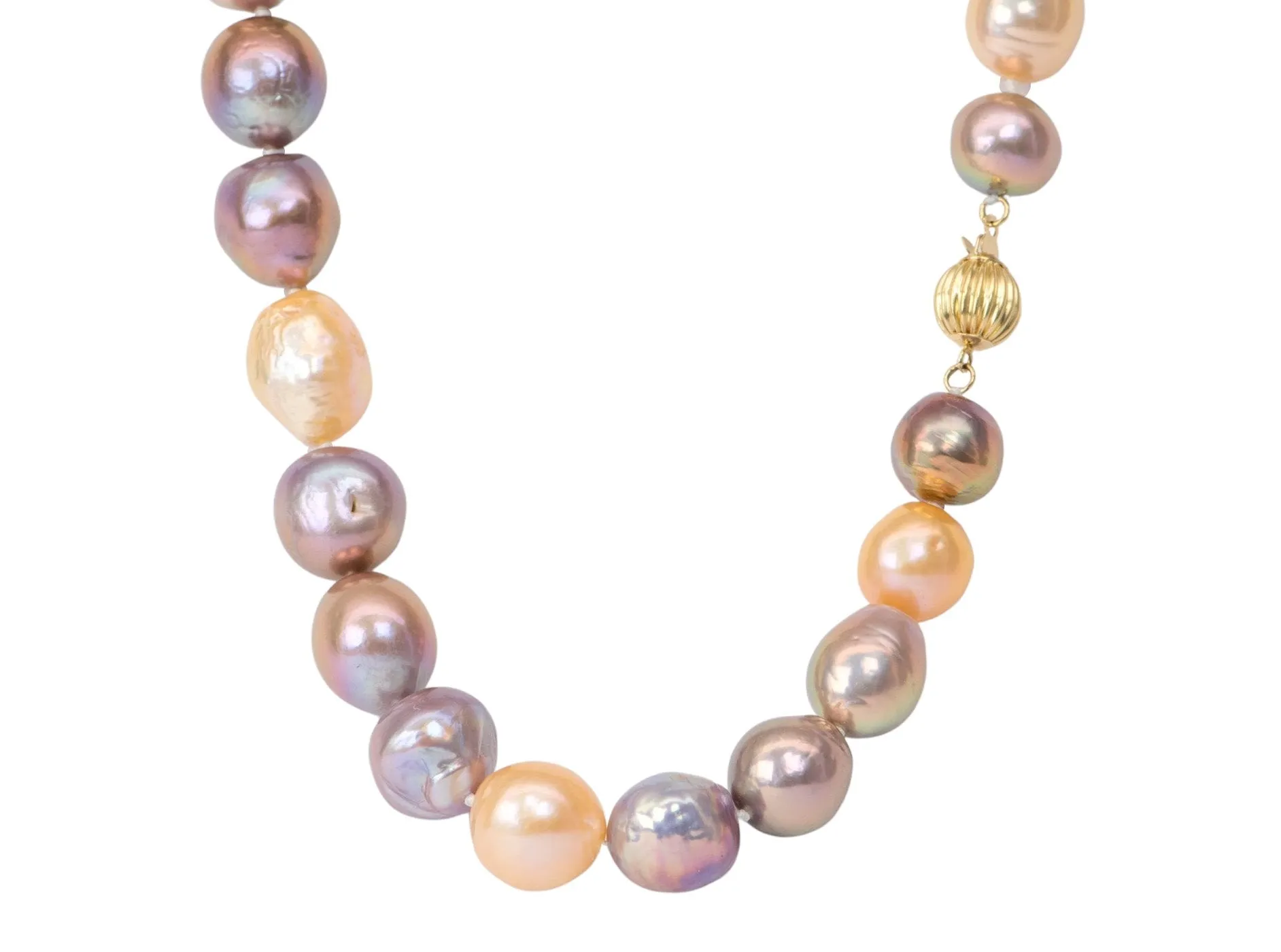 10-13mm Baroque Pearl Necklace with 18K Yellow Gold Clasp AD2320