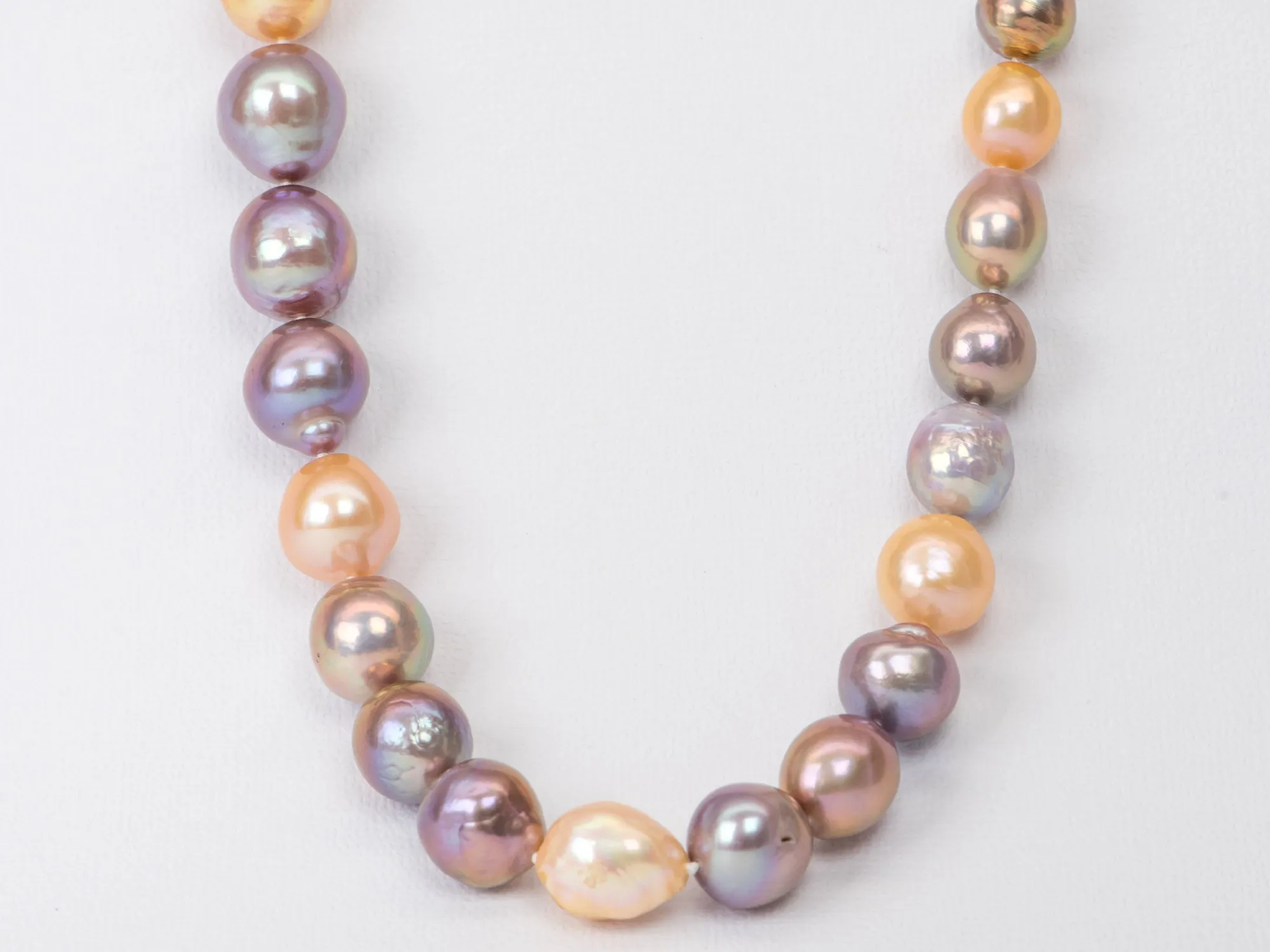 10-13mm Baroque Pearl Necklace with 18K Yellow Gold Clasp AD2320