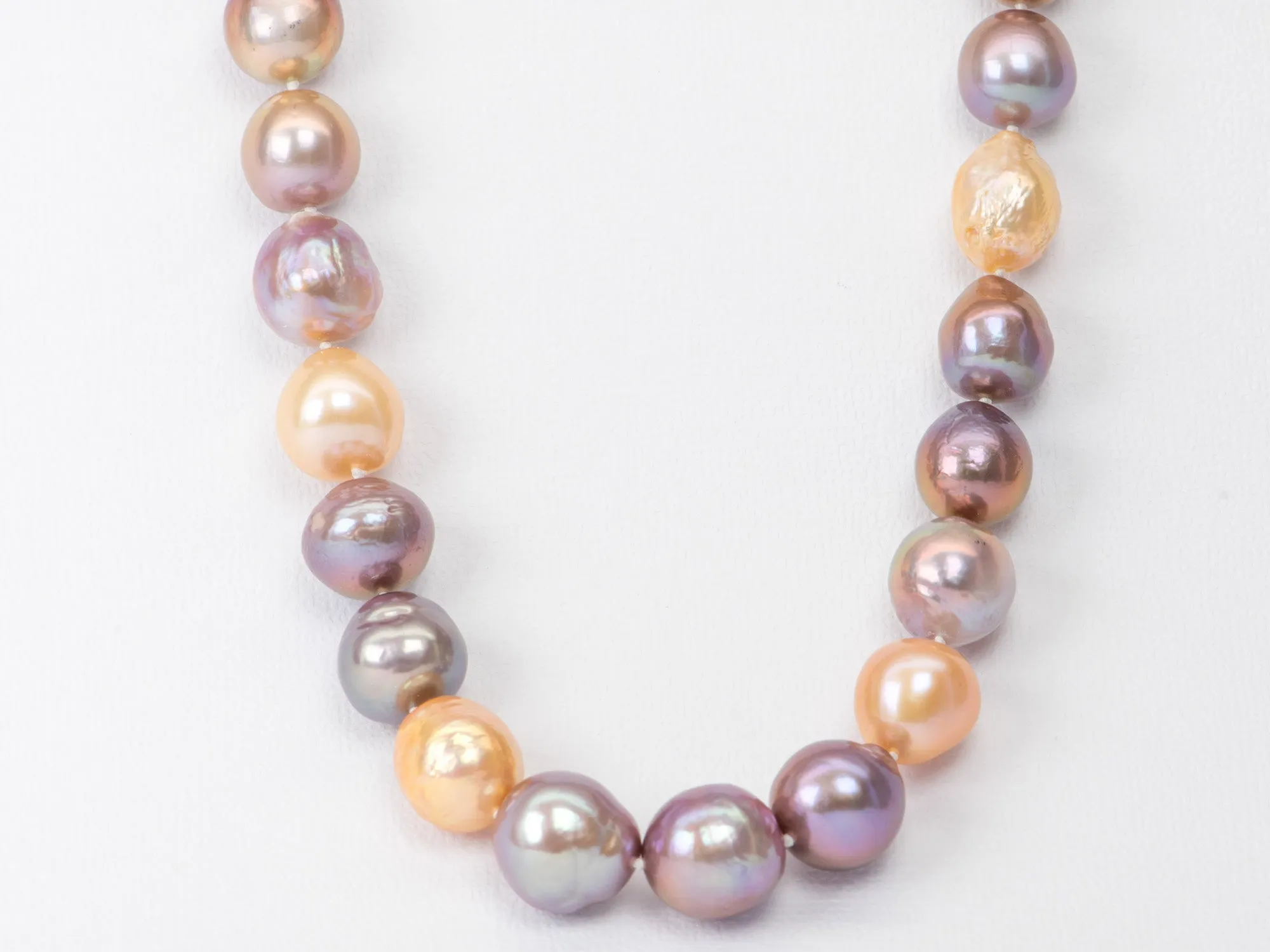 10-13mm Baroque Pearl Necklace with 18K Yellow Gold Clasp AD2320