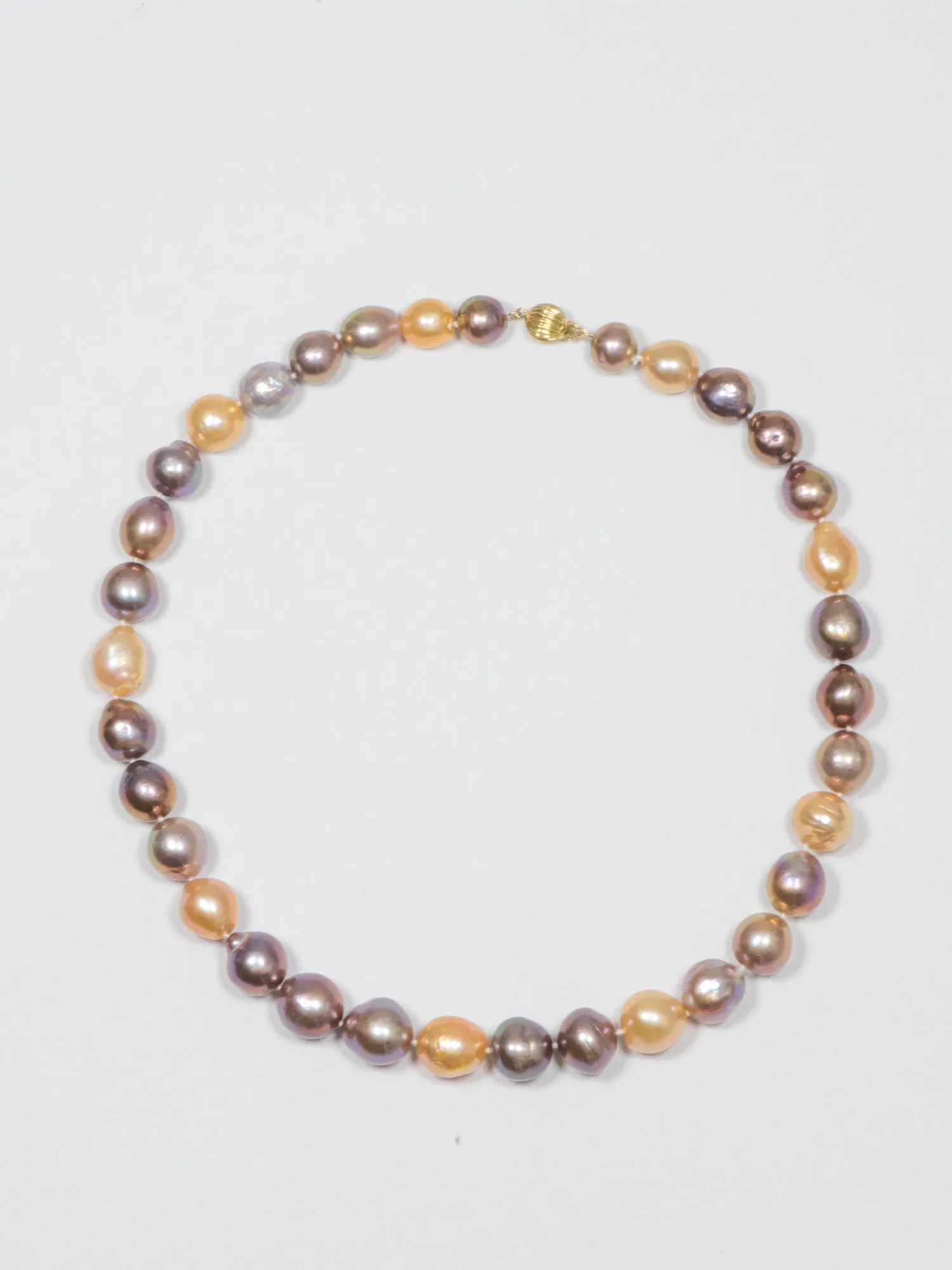 10-13mm Baroque Pearl Necklace with 18K Yellow Gold Clasp AD2320