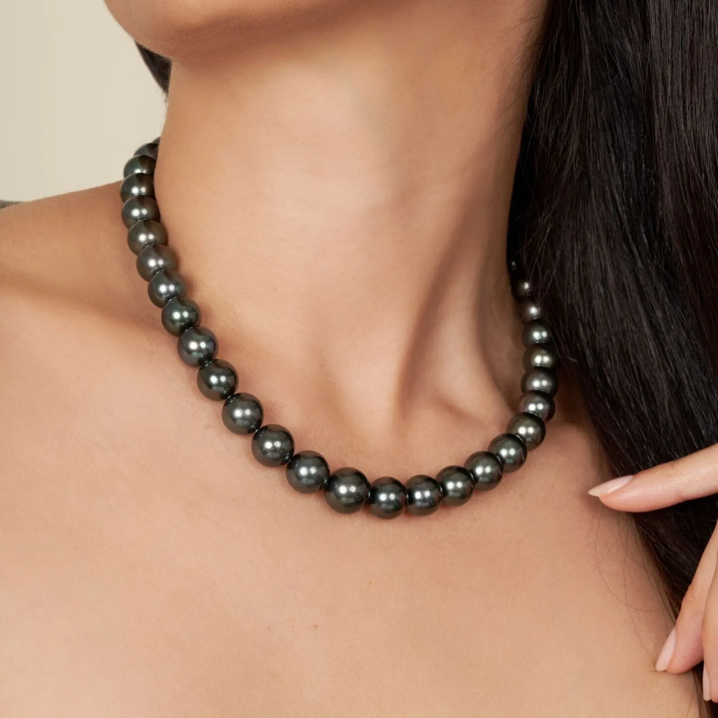 10.0-12.4 mm AA+/AAA Tahitian Round Pearl Necklace