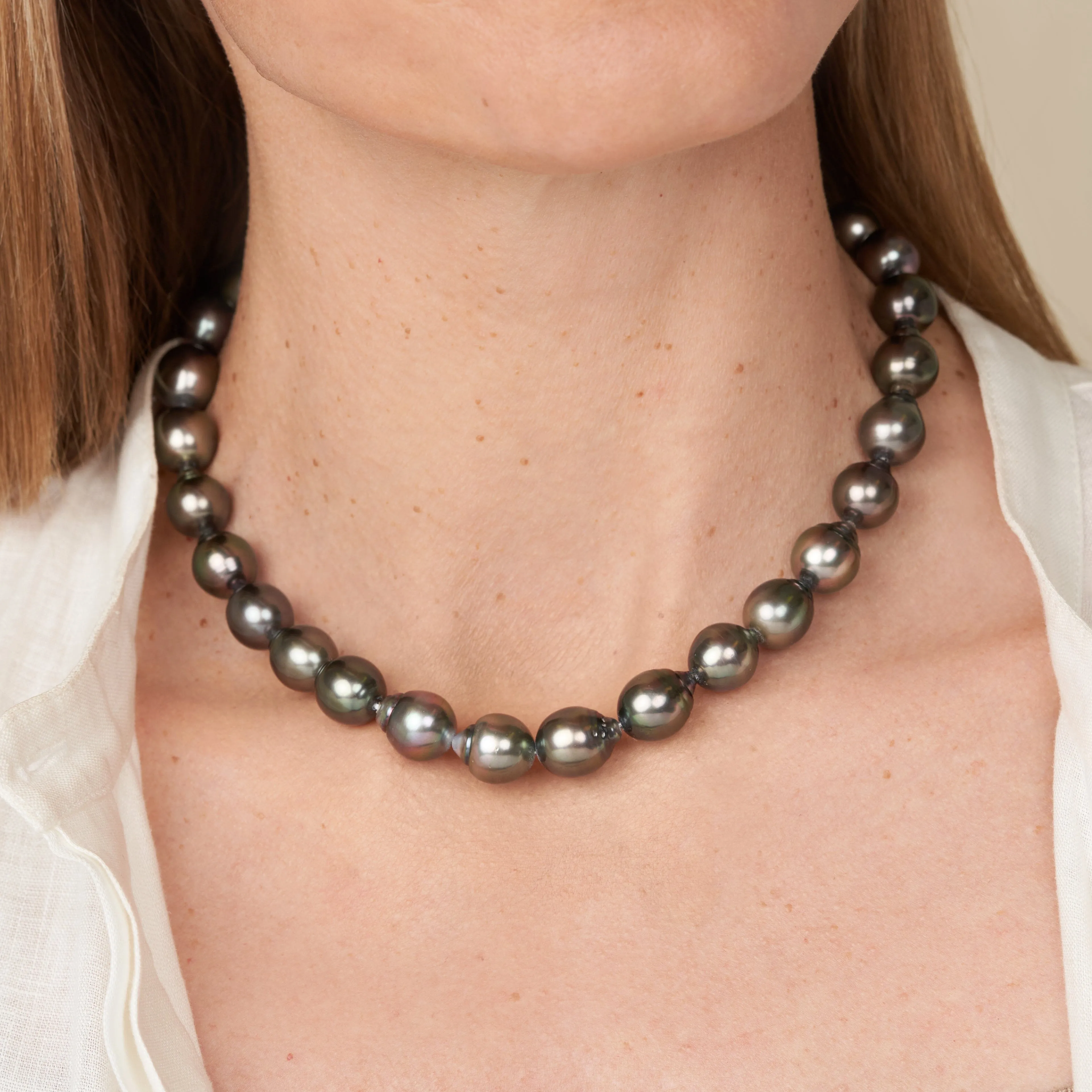 11.1-11.9 mm AAA Tahitian Drop Pearl Necklace