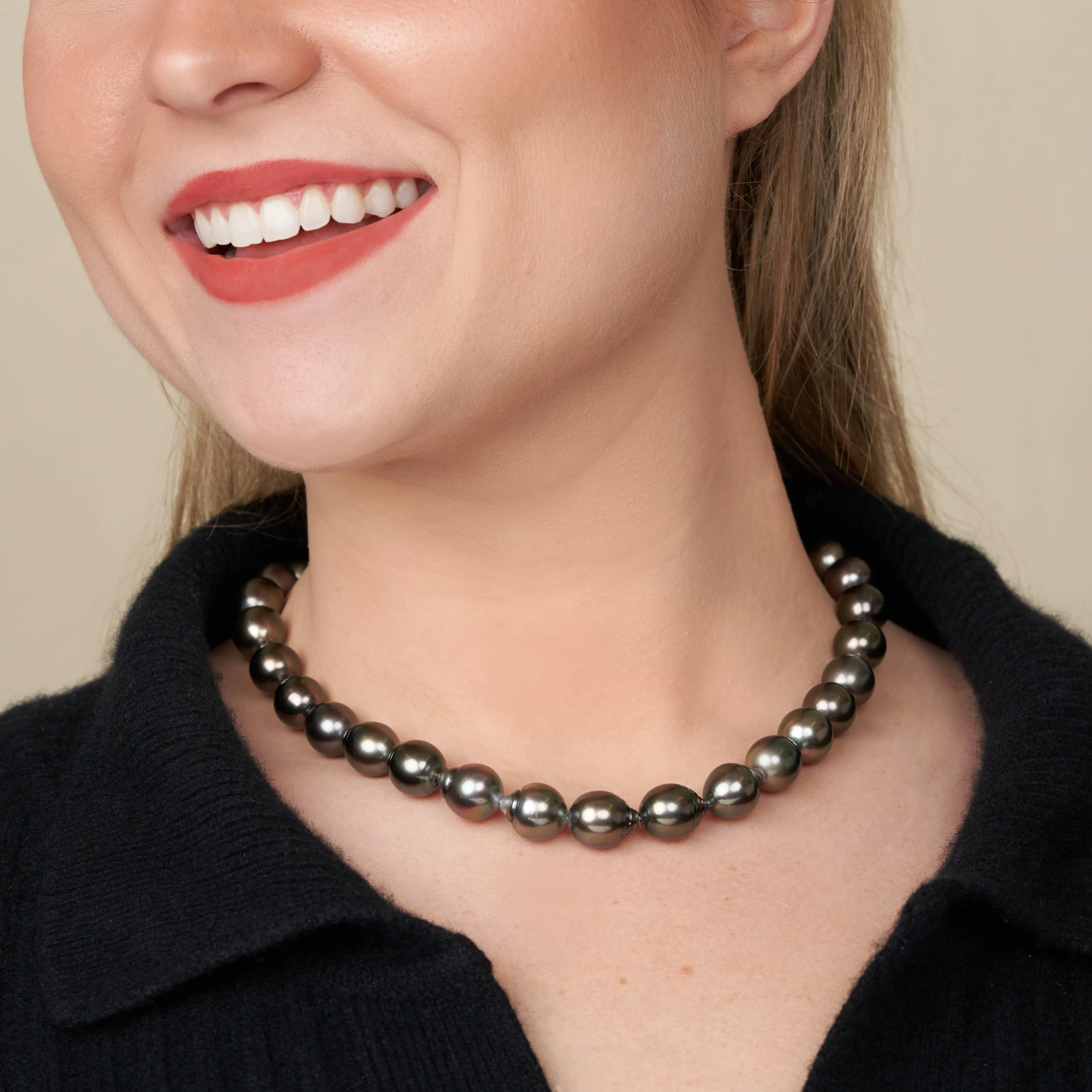 11.1-11.9 mm AAA Tahitian Drop Pearl Necklace