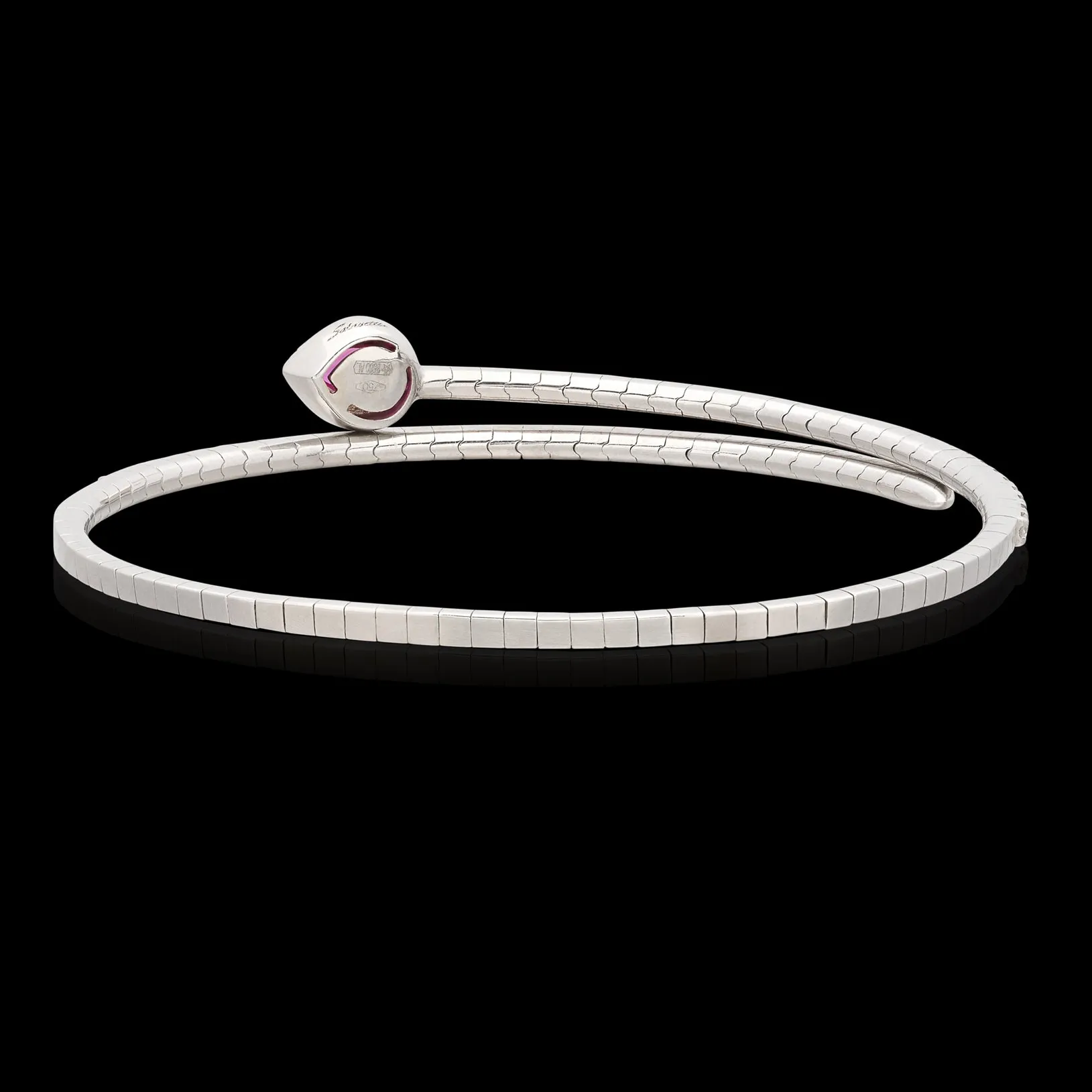 18kt White Gold Ruby & Diamond Flex Wrap Bracelet by Salavetti