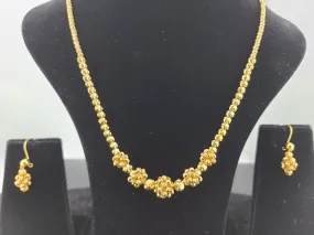 22K Solid Gold Cluster Beads Necklace Set LS 1307