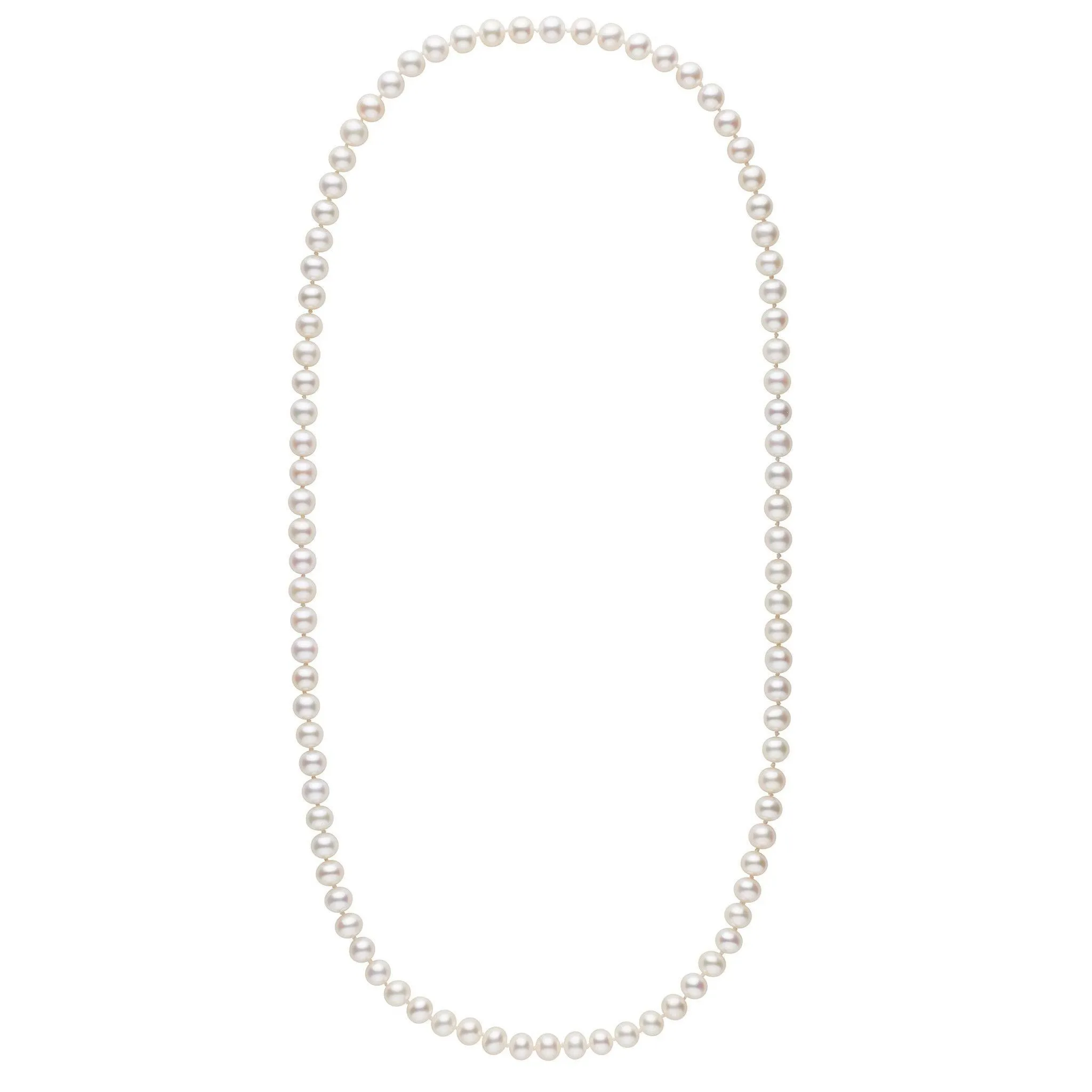 26-inch 7.5-8.0 mm AA+ White Freshwater Pearl Necklace