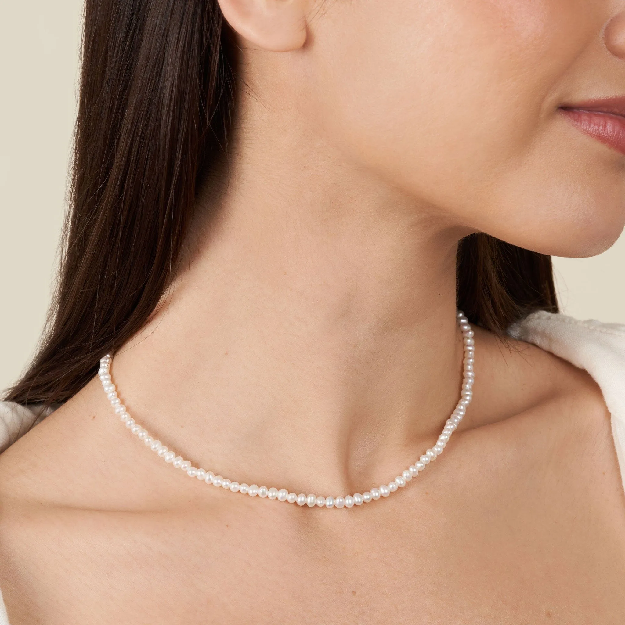 3.5-4.0 mm AA+ Freshwater Pearl Necklace