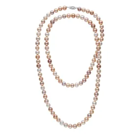 35-inch 7.5-8.0 mm AA+ Multicolor Freshwater Pearl Necklace