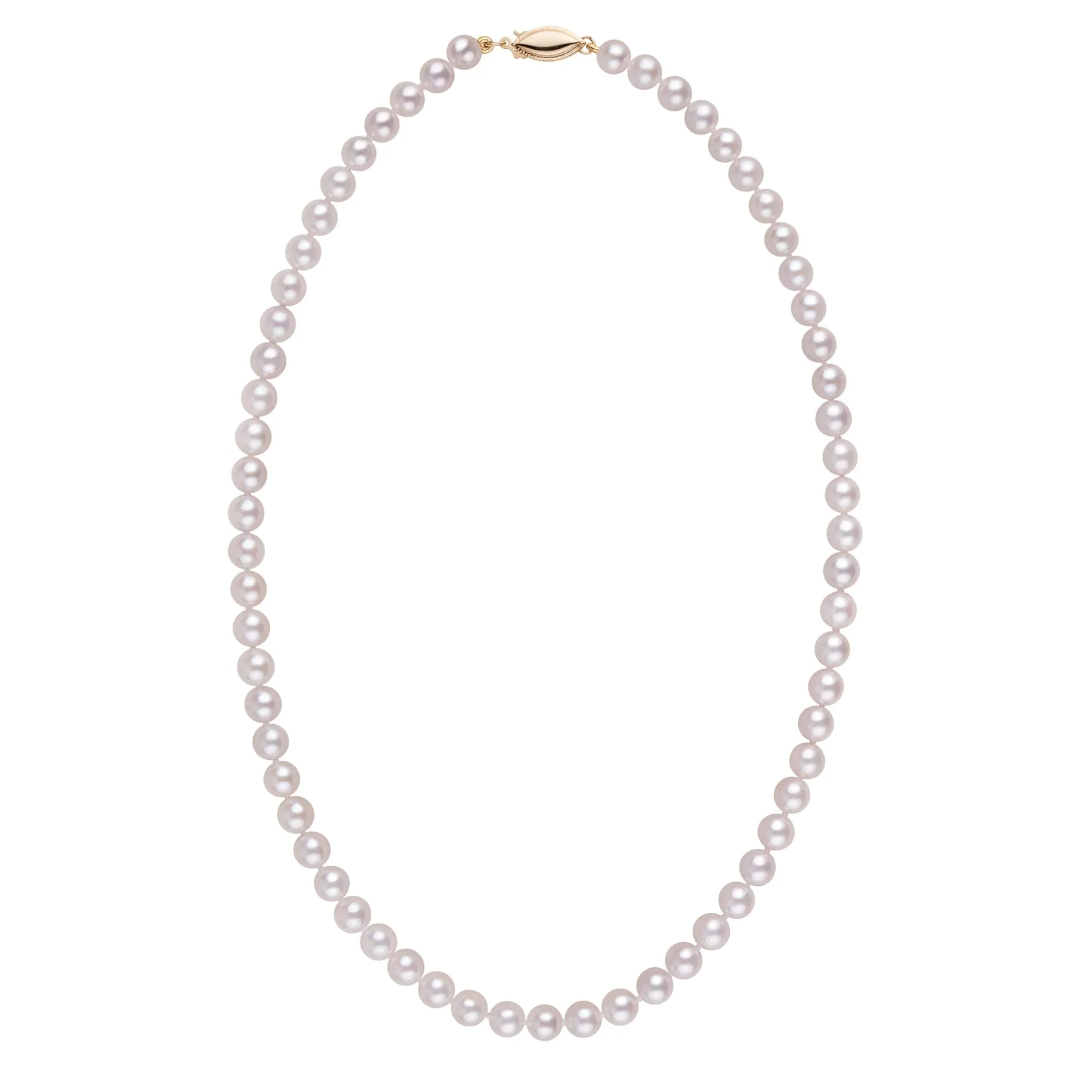 5.5-6.0 mm 16 Inch AA+ White Akoya Pearl Necklace