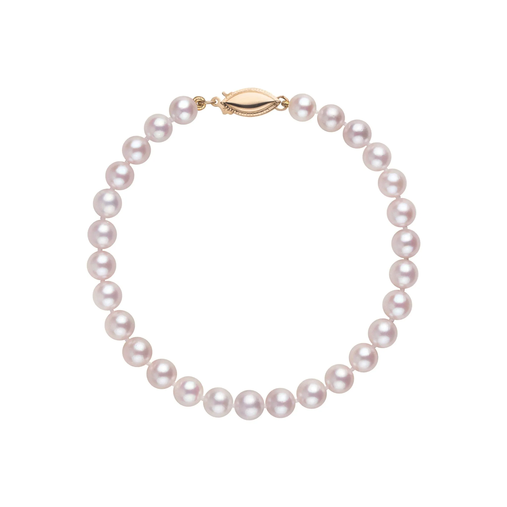 5.5-6.0 mm AA+ White Akoya Pearl Bracelet