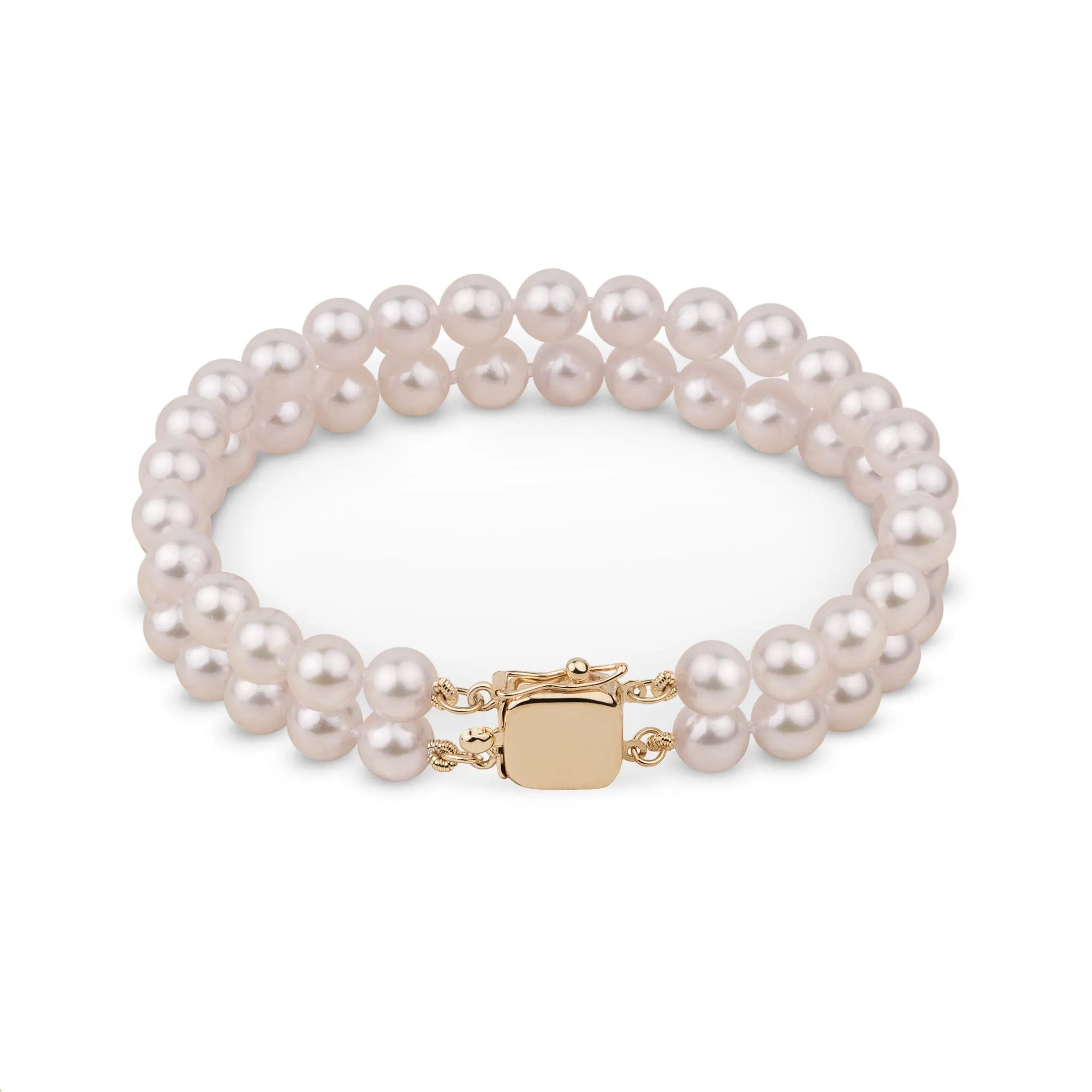 6.0-6.5 mm Double Strand White Akoya AAA Pearl Bracelet