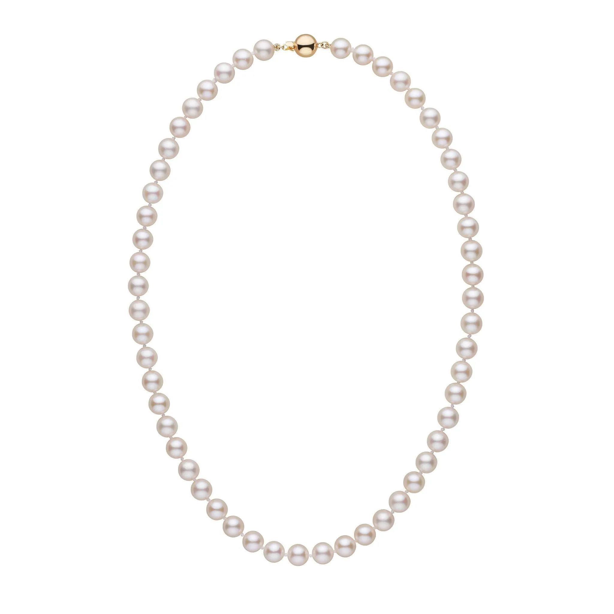 7.0-7.5 mm White Akoya 18 inch AA+ Pearl Necklace