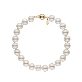 7.0-7.5 mm White Hanadama Akoya Pearl Bracelet