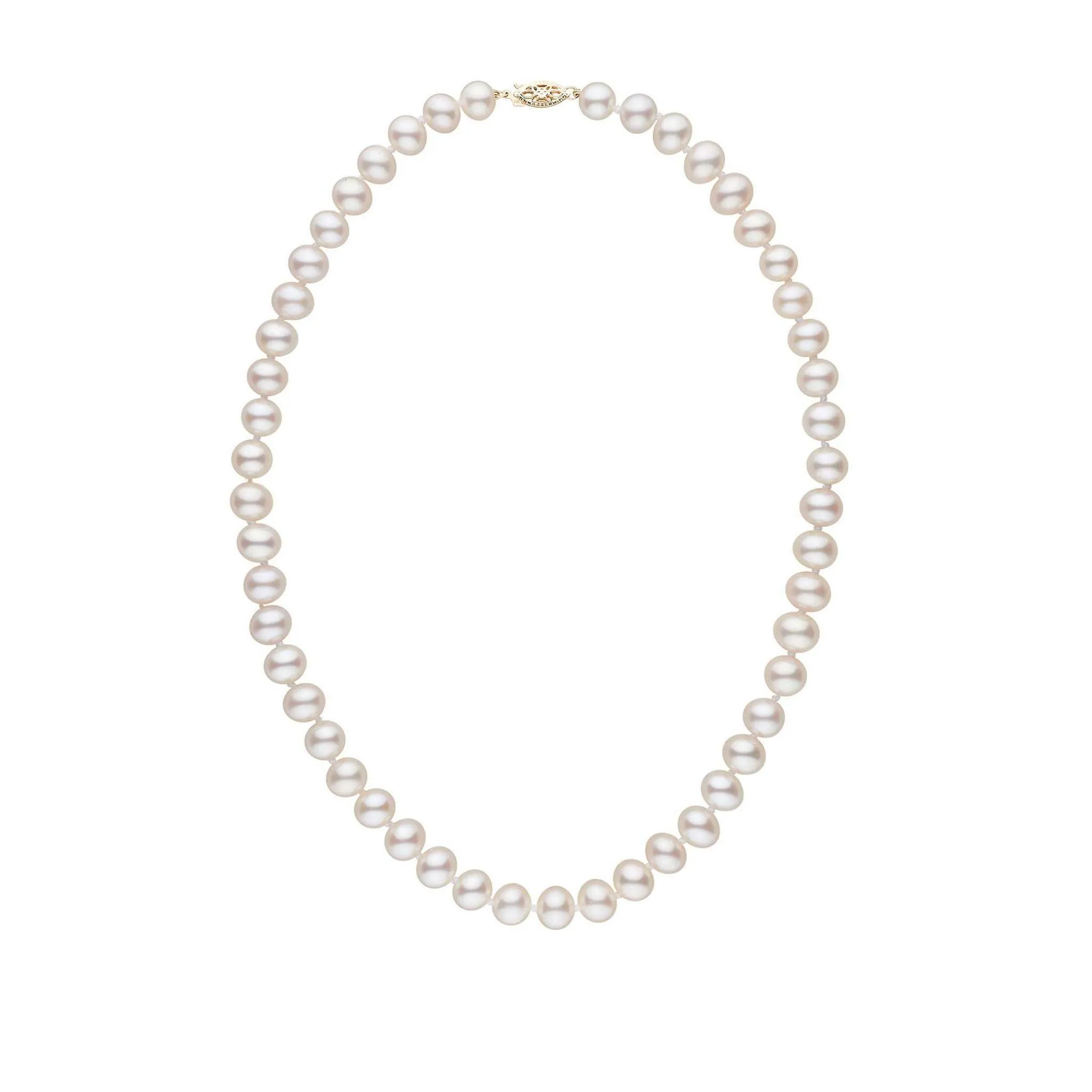 7.5-8.0 mm 16 Inch AA+ White Freshwater Pearl Necklace