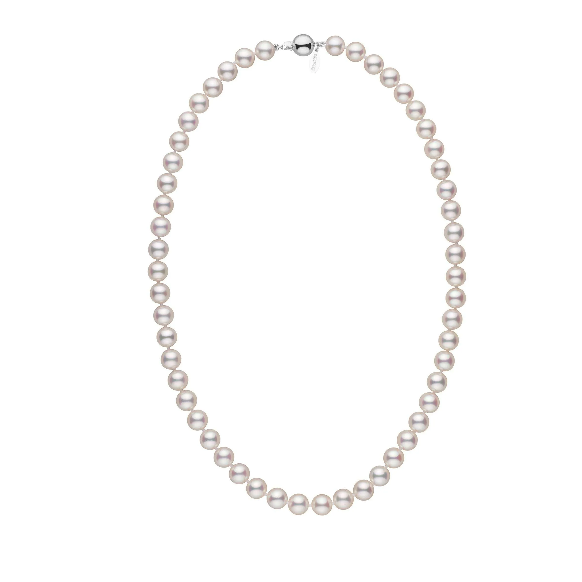 7.5-8.0 mm 18 inch White Hanadama Akoya Pearl Necklace