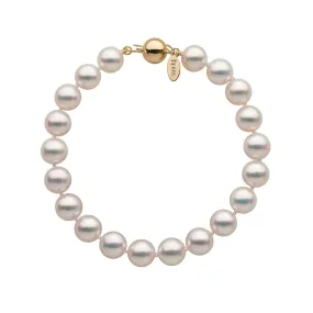 8.0-8.5 mm White Hanadama Akoya Pearl Bracelet