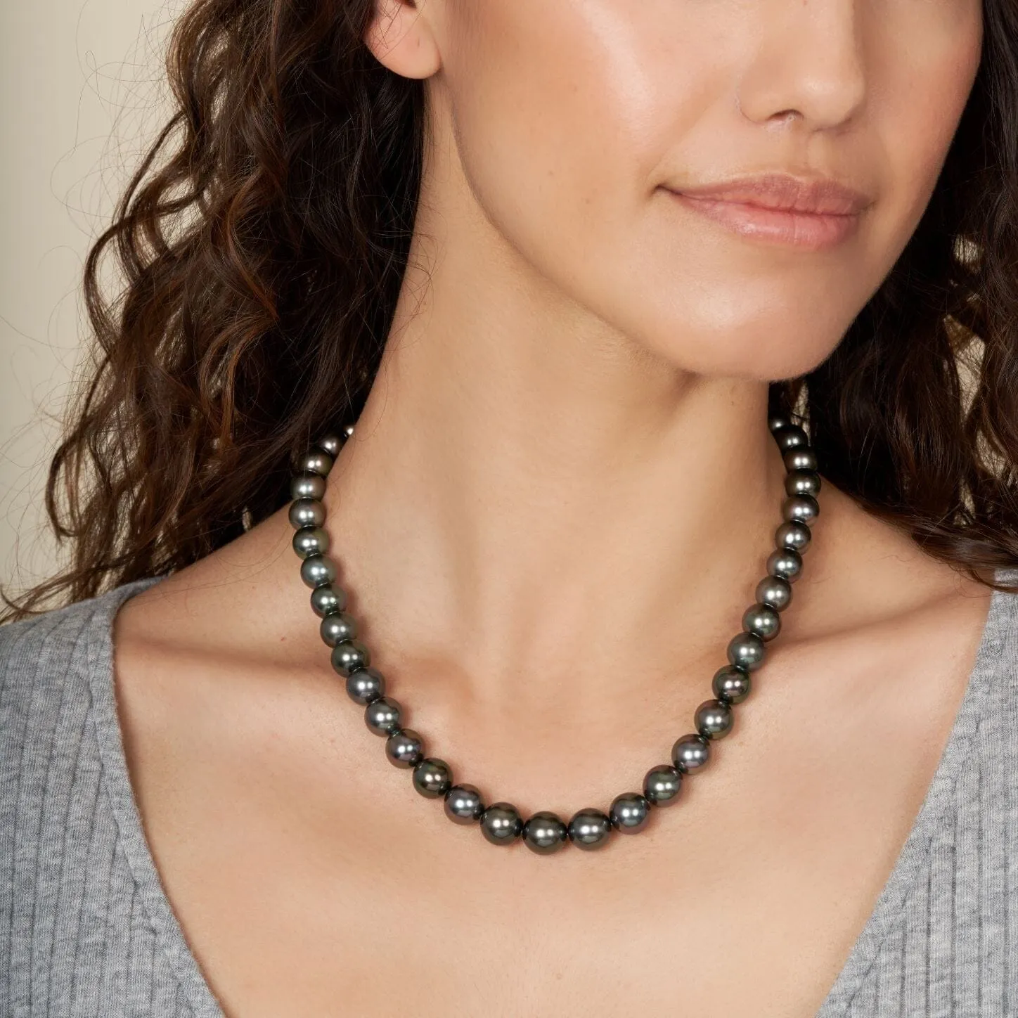 8.5-10.8 mm AA+/AAA Tahitian Round Pearl Necklace