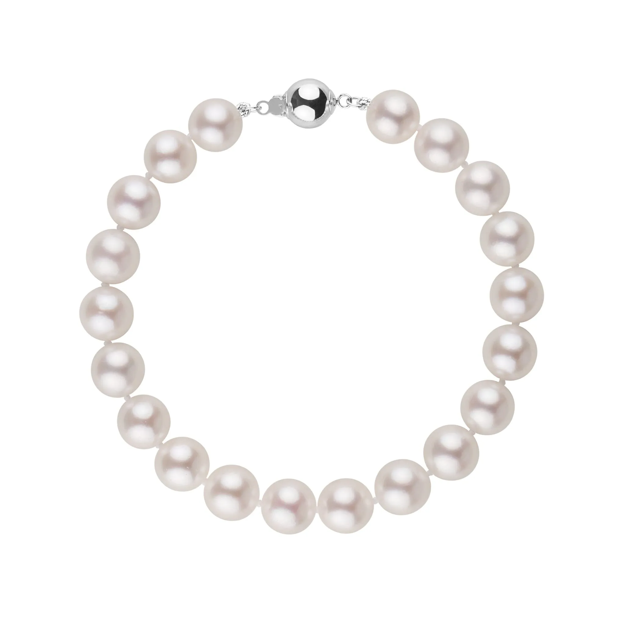 8.5-9.0 mm AA+ Bright White Rose Tone Akoya Pearl Bracelet