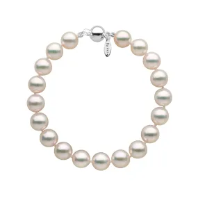 8.5-9.0 mm White Hanadama Akoya Pearl Bracelet