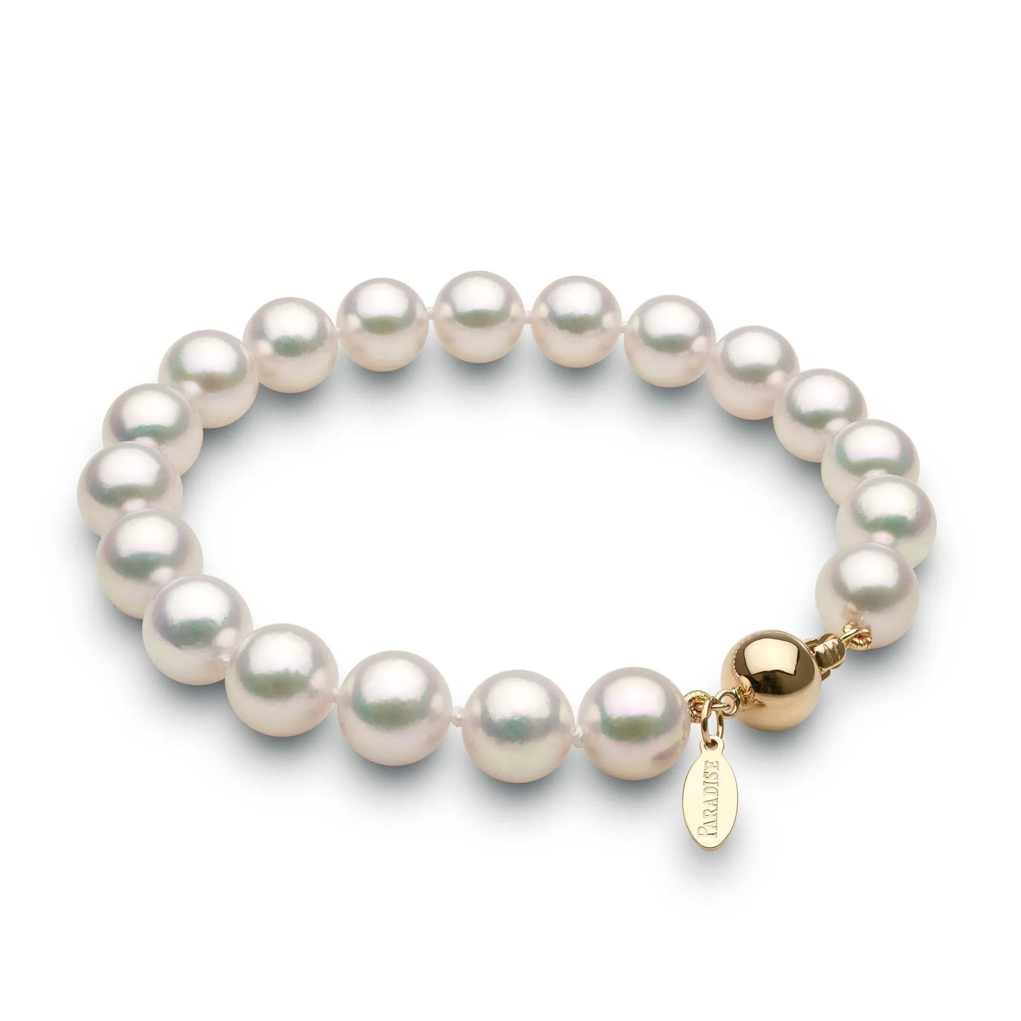 8.5-9.0 mm White Hanadama Akoya Pearl Bracelet