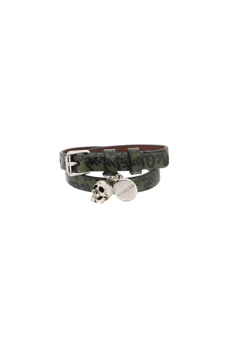 Alexander McQueen    Alexander Mcqueen Skull Double Wrap Bracelet