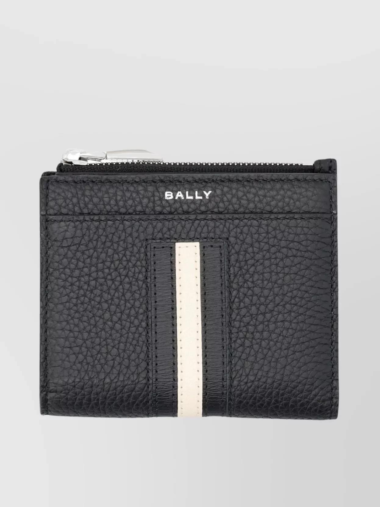 Bally   Striped leather ribbon zip wallet