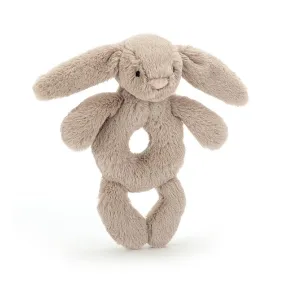 Bashful Beige Bunny Ring Rattle - H7 X W3