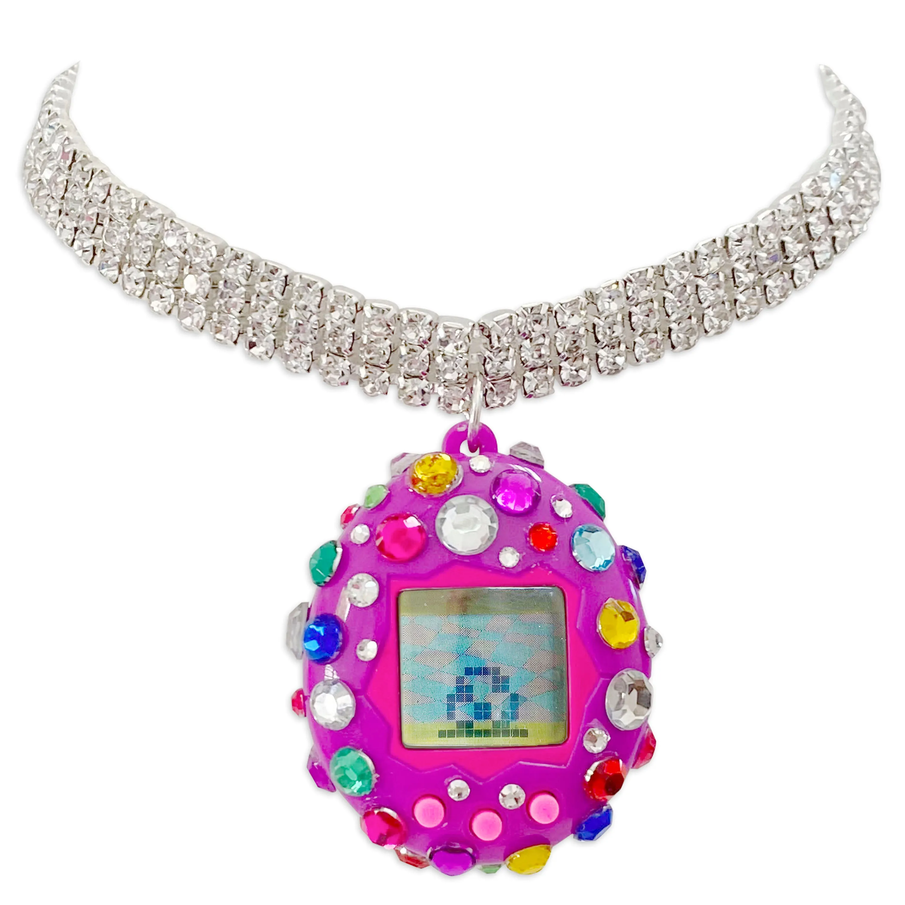 Bedazzled MINI Tamagotchi Necklace