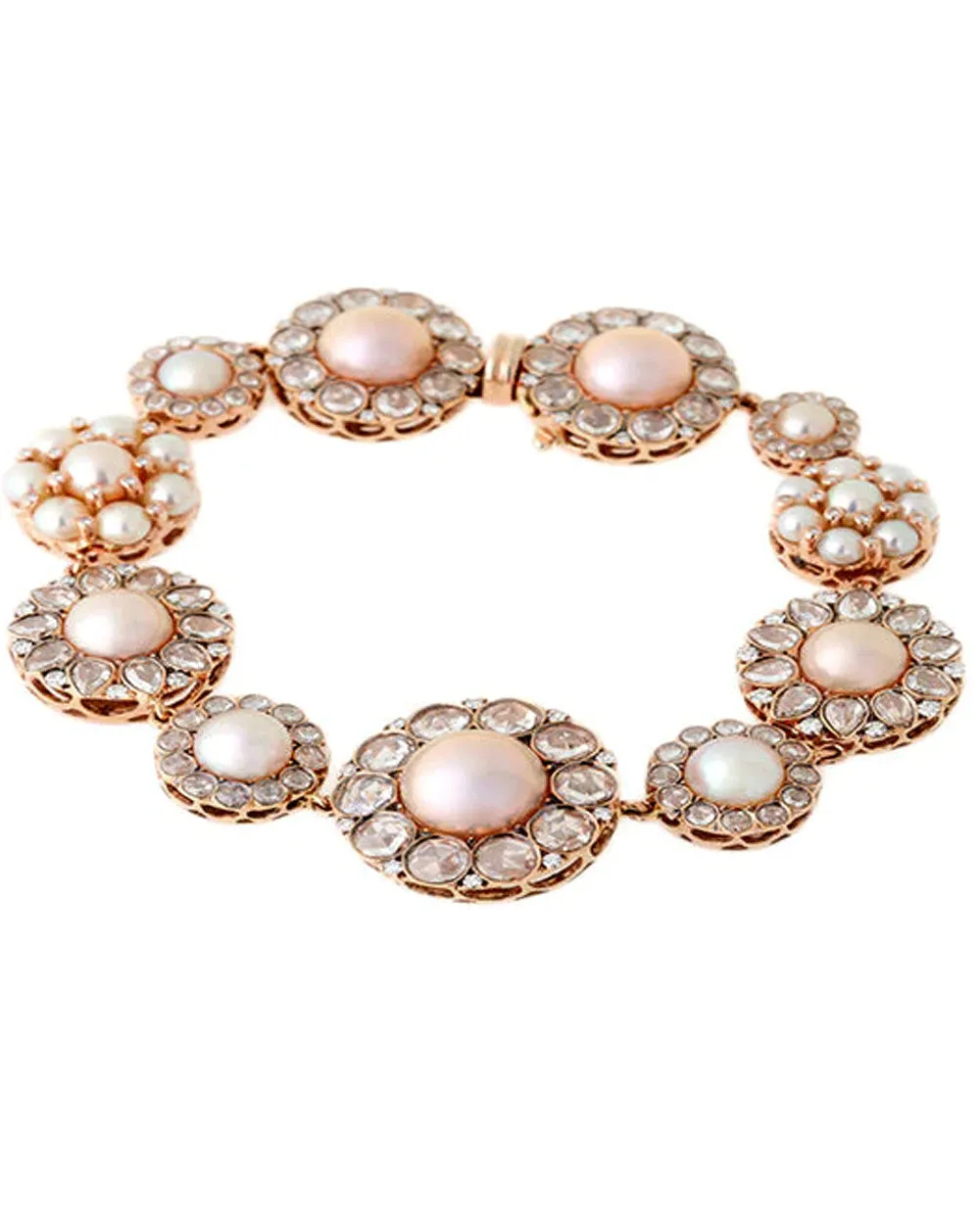 Beirut Rosace Diamond and Pearl Bracelet