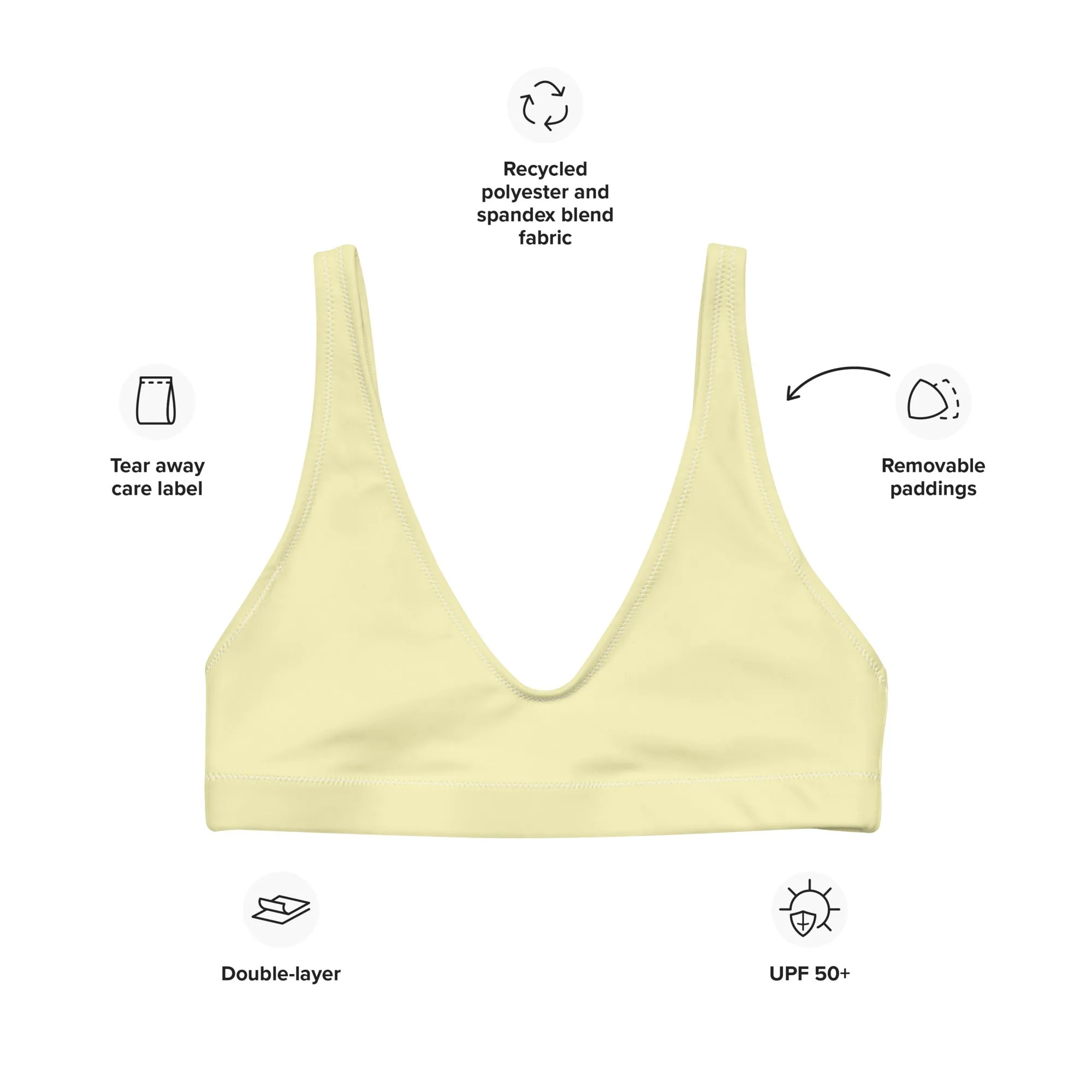 BELLA ECO PADDED BIKINI TOP | PINEAPPLE YELLOW