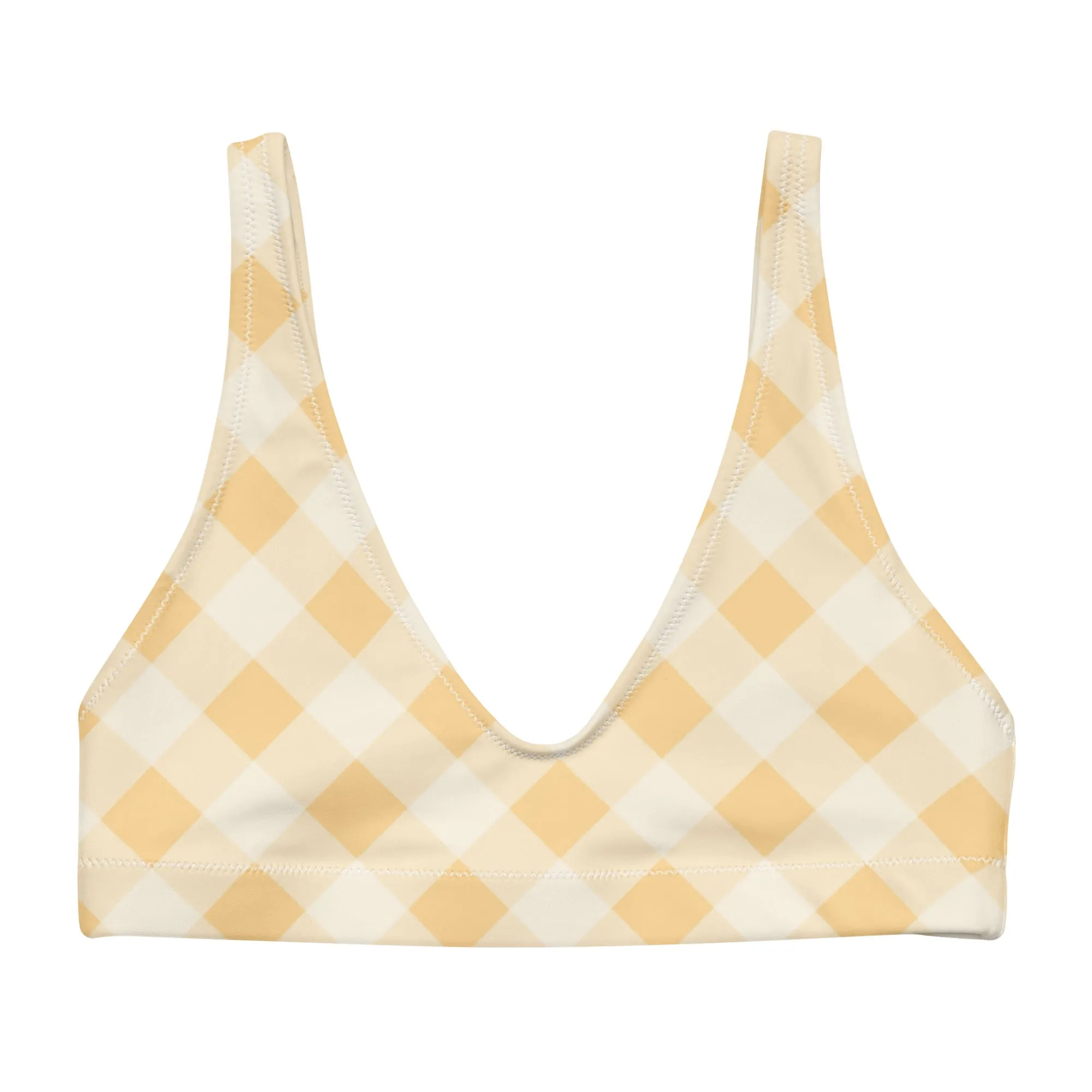 BELLA ECO PADDED BIKINI TOP | SUNRISE GINGHAM