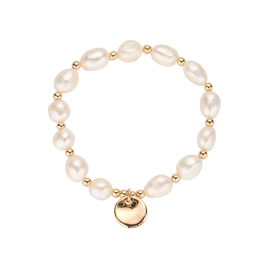 Bella Freshwater Pearl Bracelet Gold- Knight & Day Jewellery