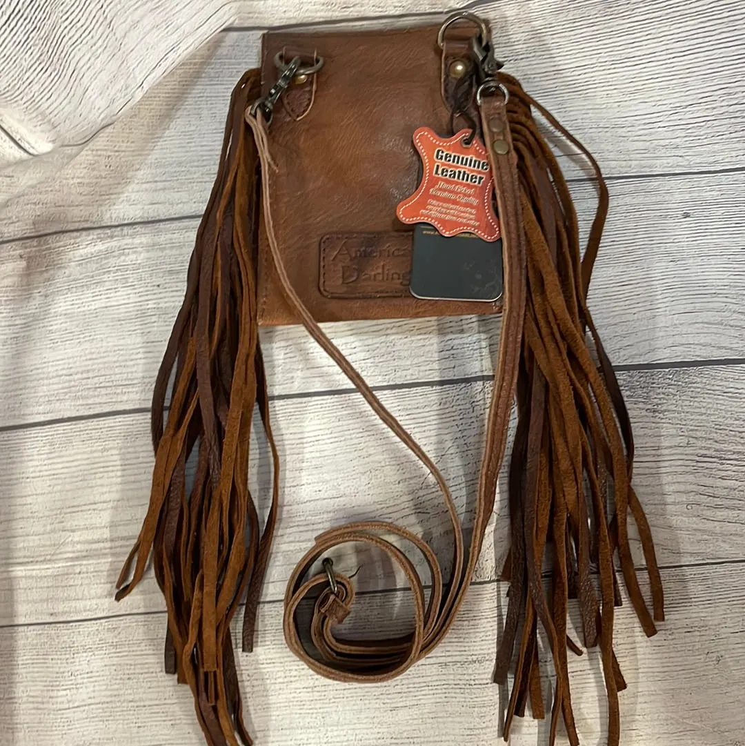 Black Aztec Fringed Mini Purse