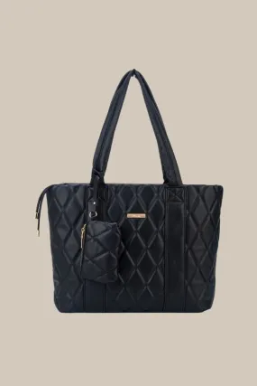 Black Petite Tote Bag With Mini Purse