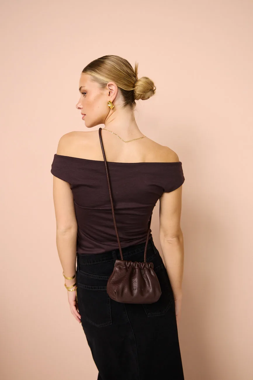 Brie Leon Alma Bag Mini in Chocolate Nappa