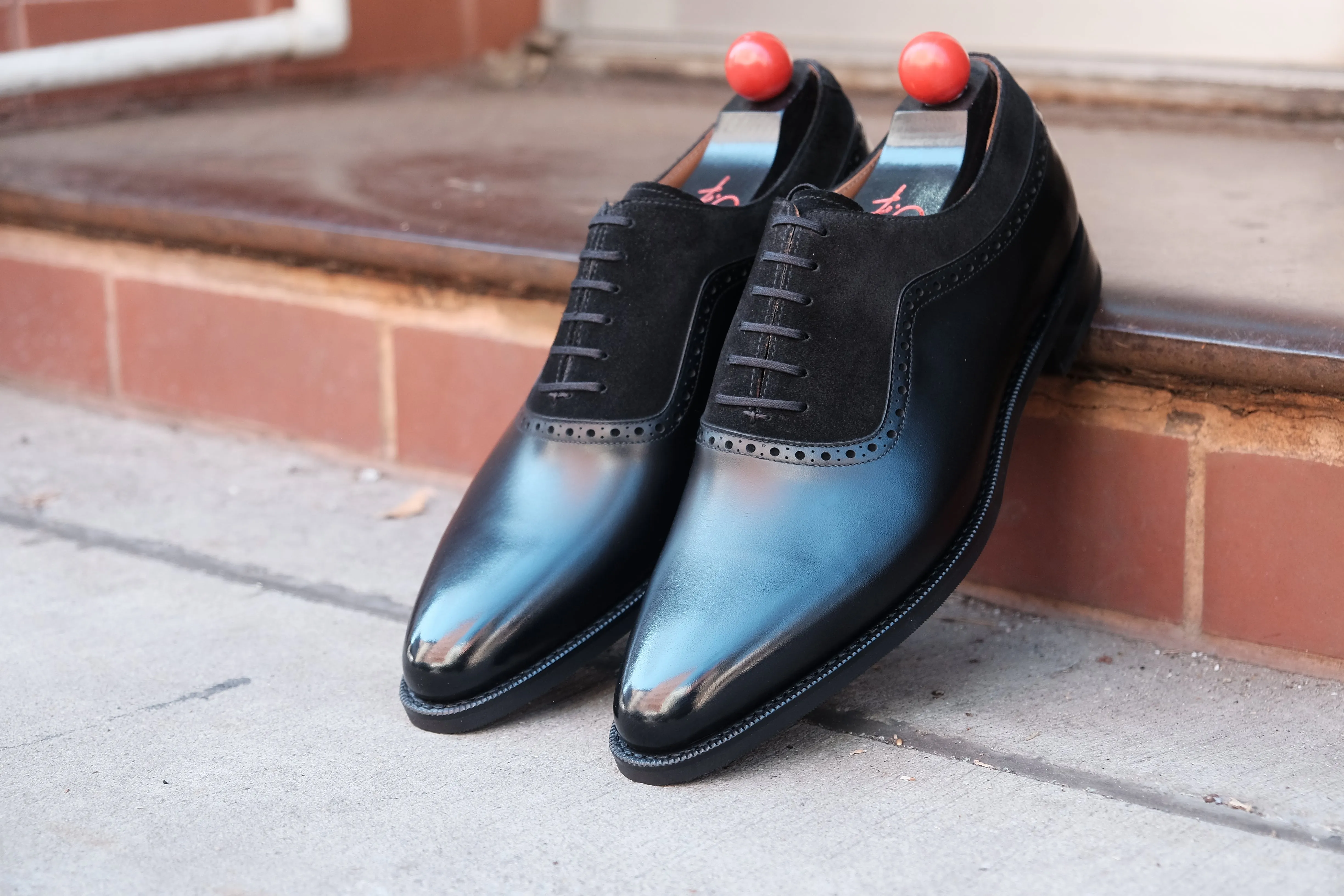 Broadmoor - MTO - Black Calf / Black Suede - JKF Last - City Rubber Sole