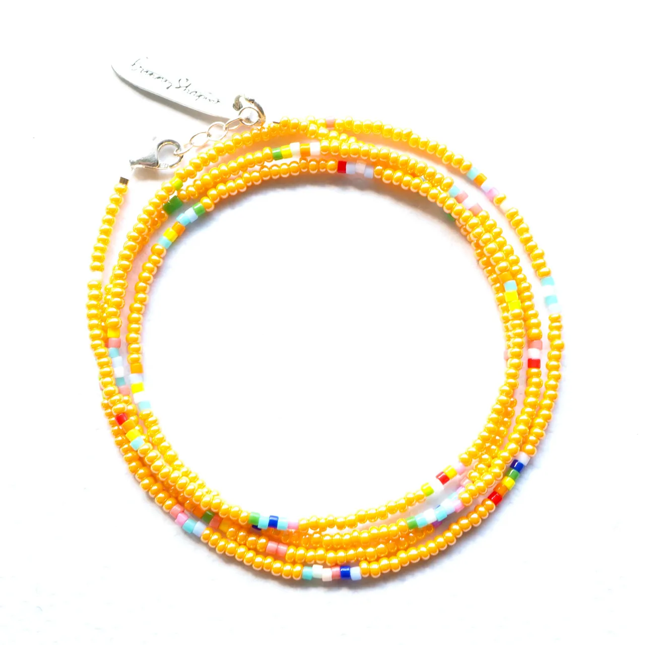 Bunny Shapiro Pearly Wrap Bracelet, Mango