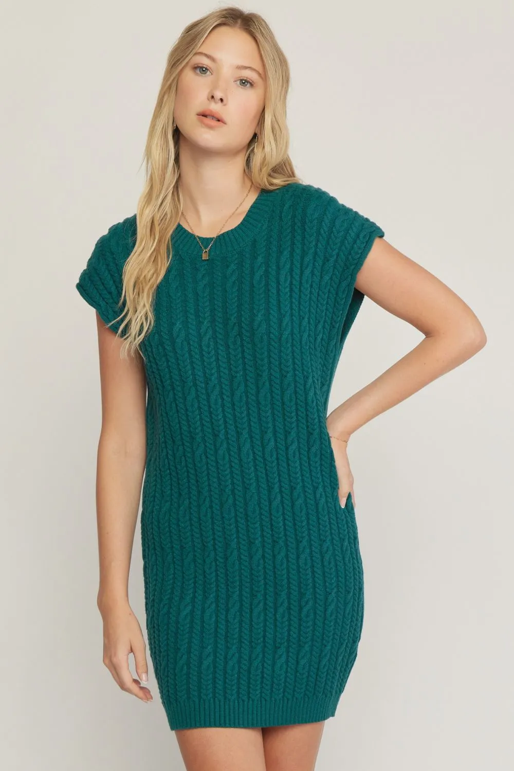 Cable Knit Sweater Dress