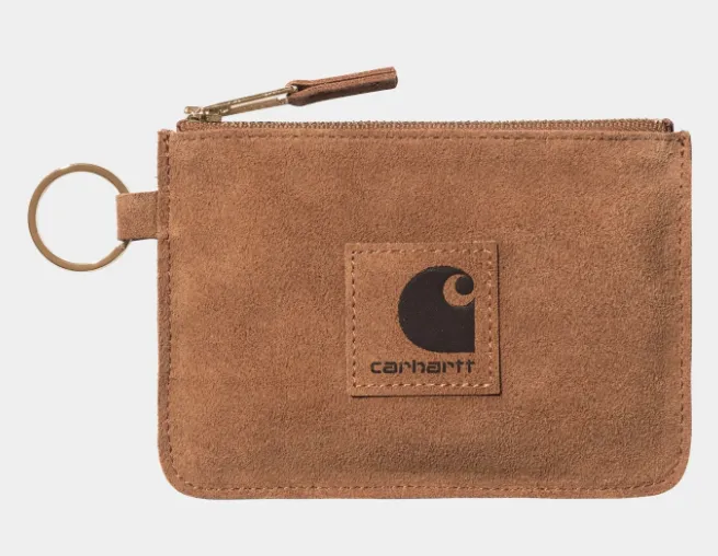 Carhartt WIP Suede Zip Wallet - Hamilton Brown