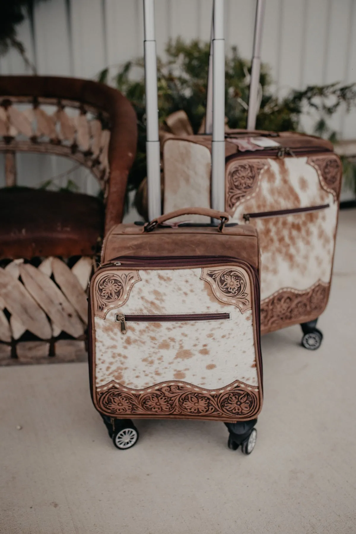 Carry On Cowhide Luggage Bag