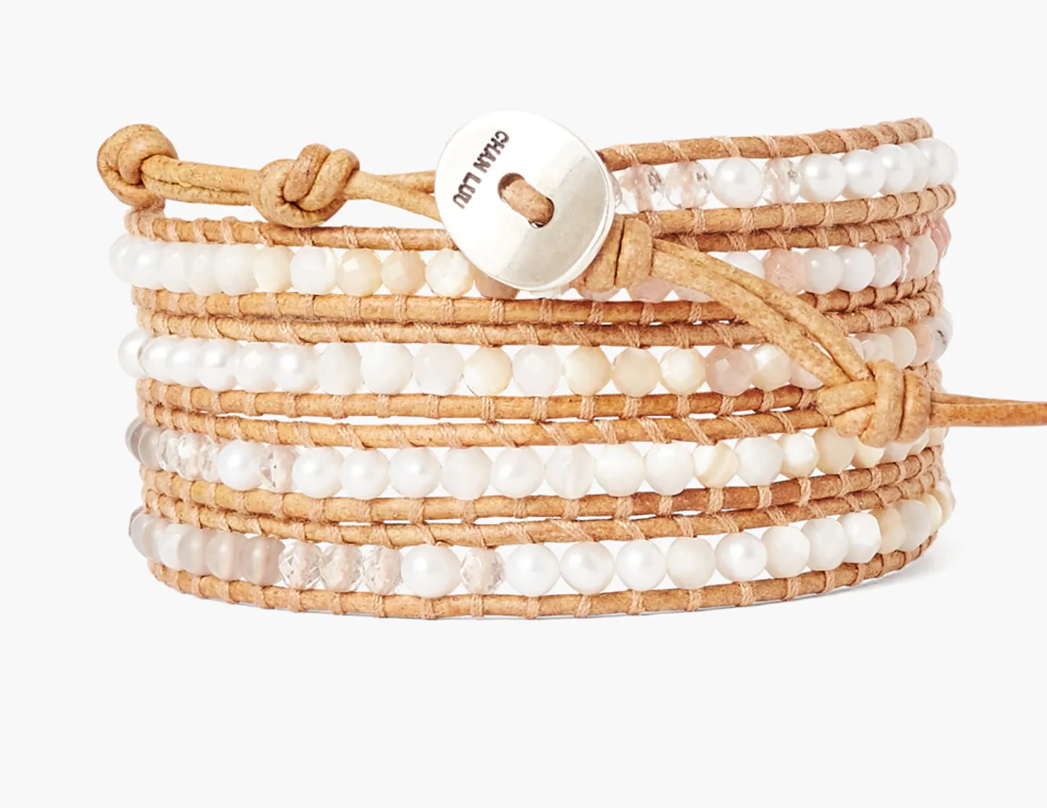 CHAN LUU PEACH MIX WRAP BRACELET