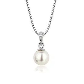 Cherished Moments - Sterling Silver Child's White Pearl Necklace