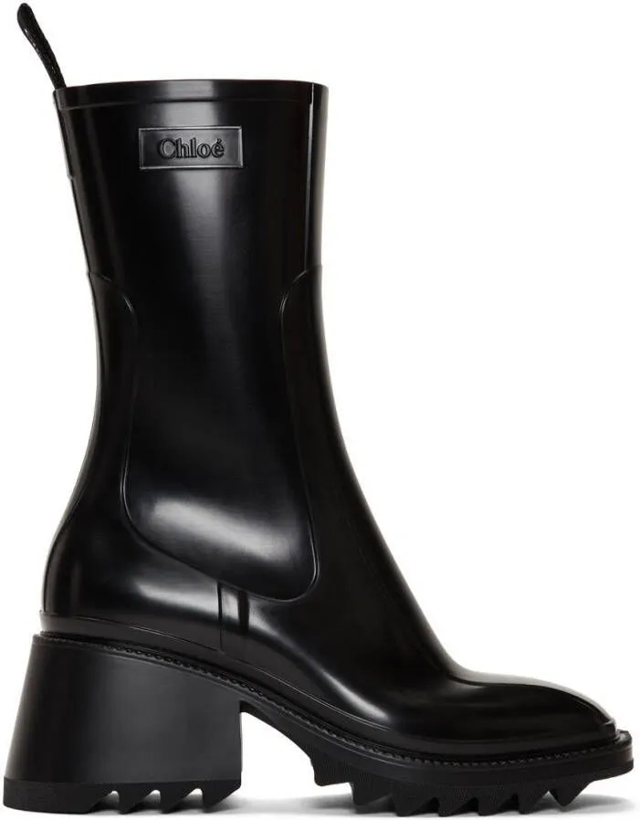 Chloé Black PVC Betty Rain Boots