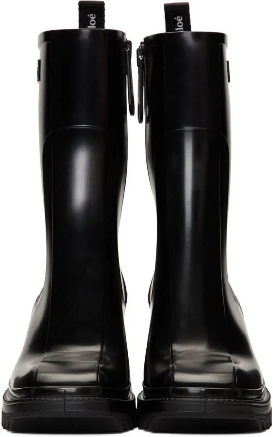 Chloé Black PVC Betty Rain Boots