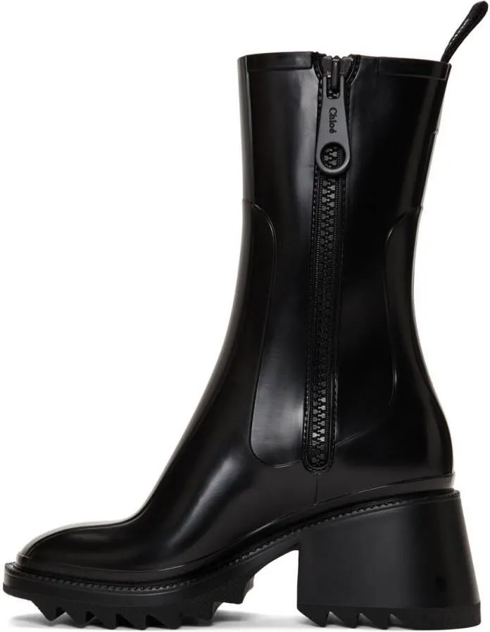 Chloé Black PVC Betty Rain Boots