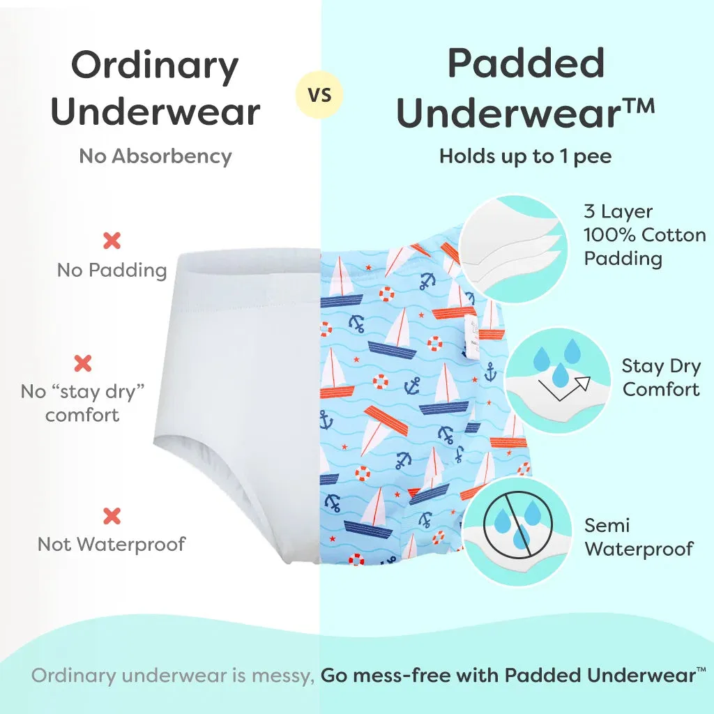 Choose Print and Size for Padded Underwear - Pack of 3