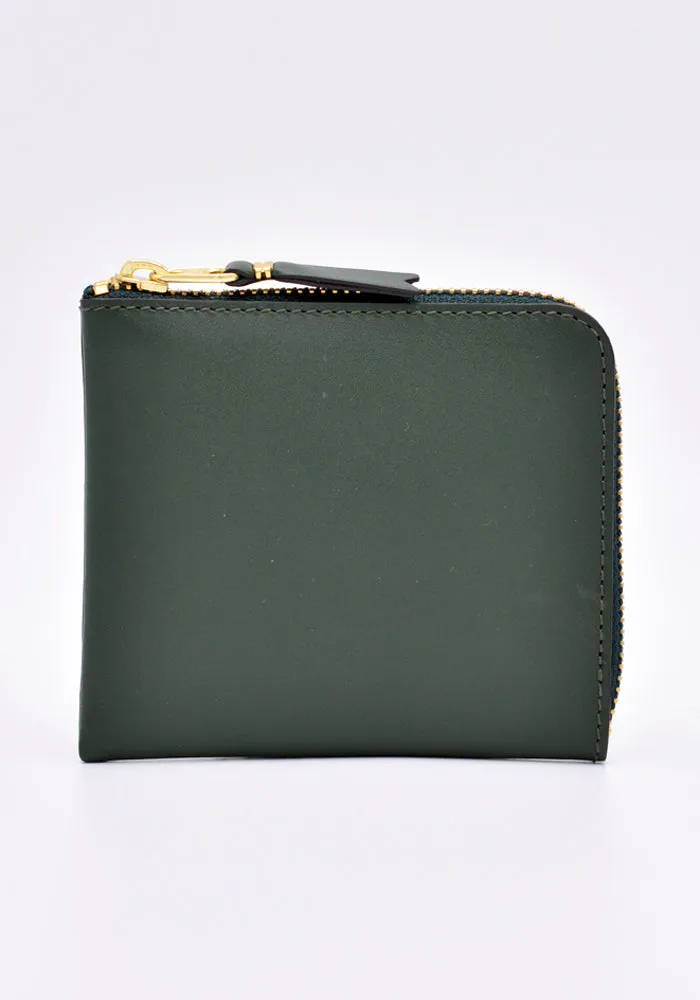 COMME DES GARCONS SA3100 CLASSIC ZIP WALLET BOTTLE GREEN