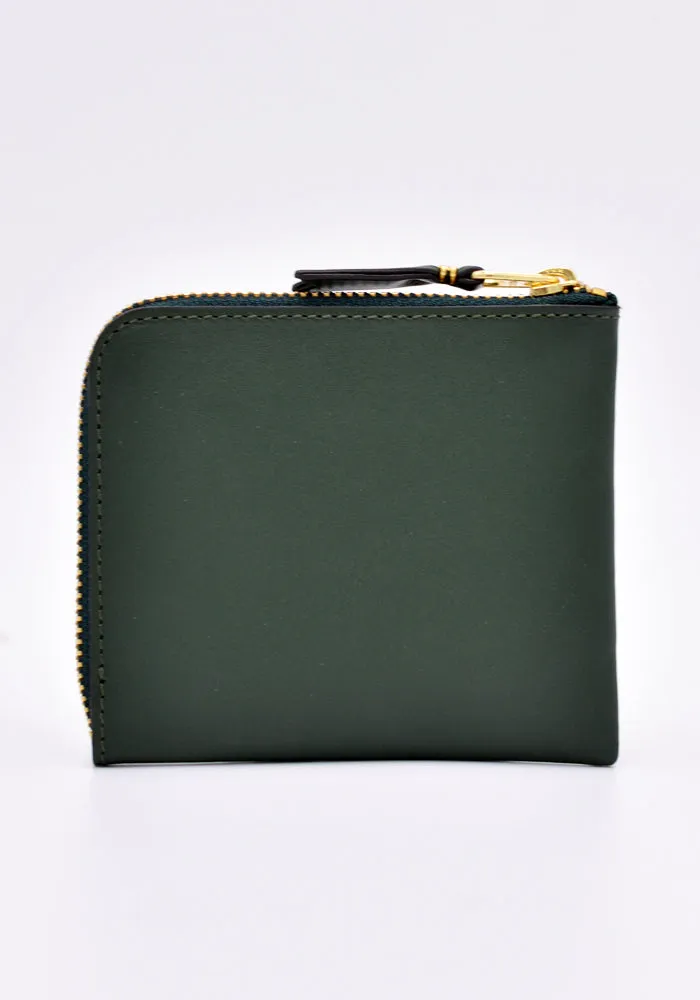 COMME DES GARCONS SA3100 CLASSIC ZIP WALLET BOTTLE GREEN