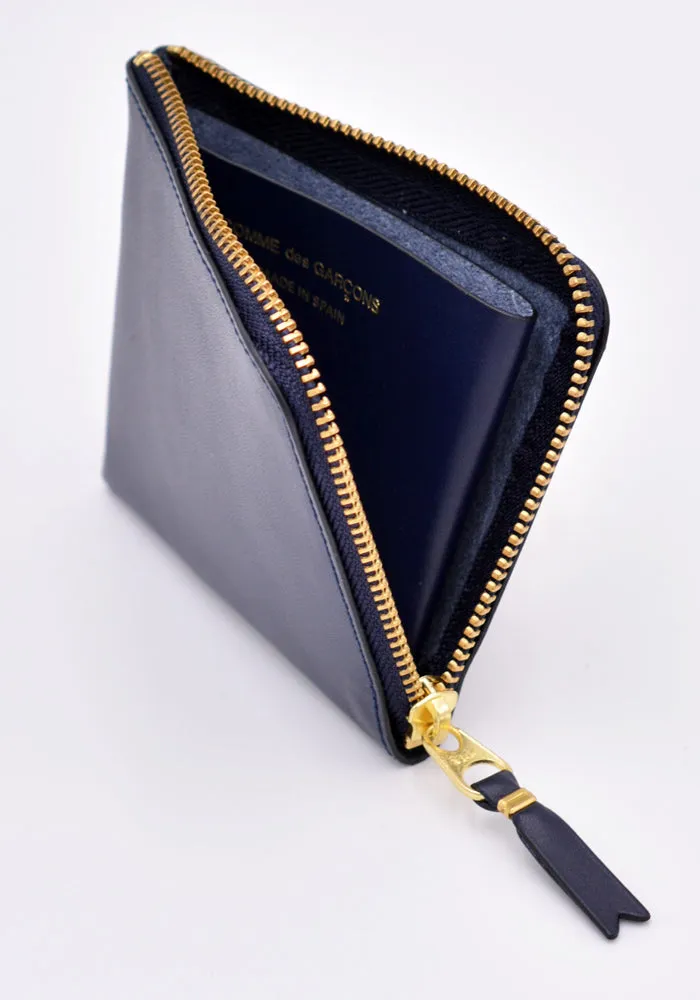 COMME DES GARCONS SA3100 CLASSIC ZIP WALLET NAVY