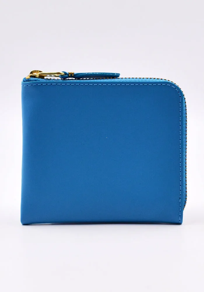 COMME DES GARCONS SA3100 COLOUR PLAIN ZIP WALLET BLUE